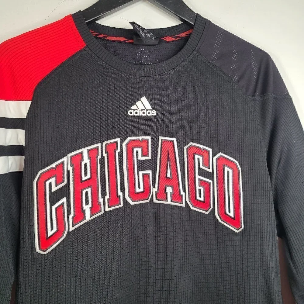 Chicago Bulls NBA Adidas ClimaCool Warm Up Long Sleeve Shooting Shirt Size M